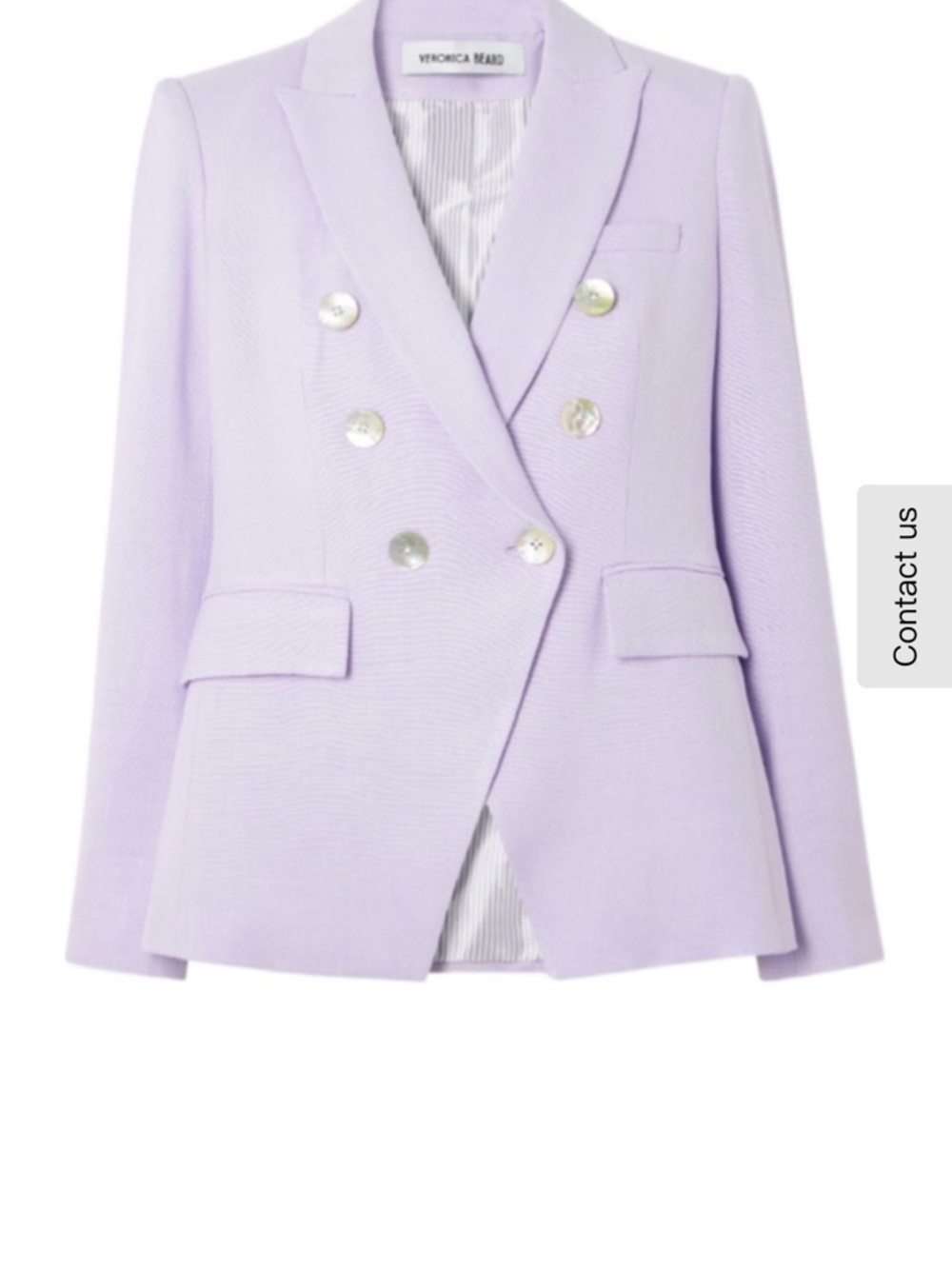 Veronica Beard Pastel Lavender Double-Breasted Blazer